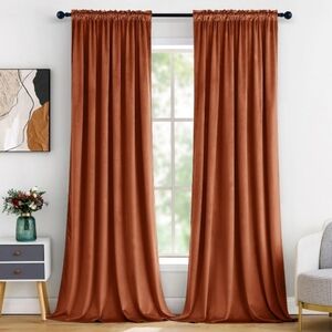 Unbranded 2 Panels 52"x94" Velvet Orange Curtains